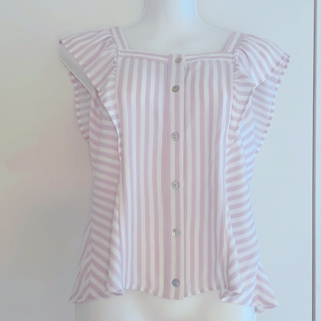 Nwot Nanette Lepore Striped Lavender Blouse